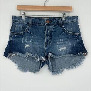 ONE X ONETEASPOON Denim Distressed Shorts